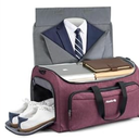 Hanke Carry on Garment Bags for Travel,Convertible Duffle Bag Luggage Bag Weekend Bag with Shoe Compartment,2 in 1 Hanging Suitcase Suit Bag for Men Women, Purple