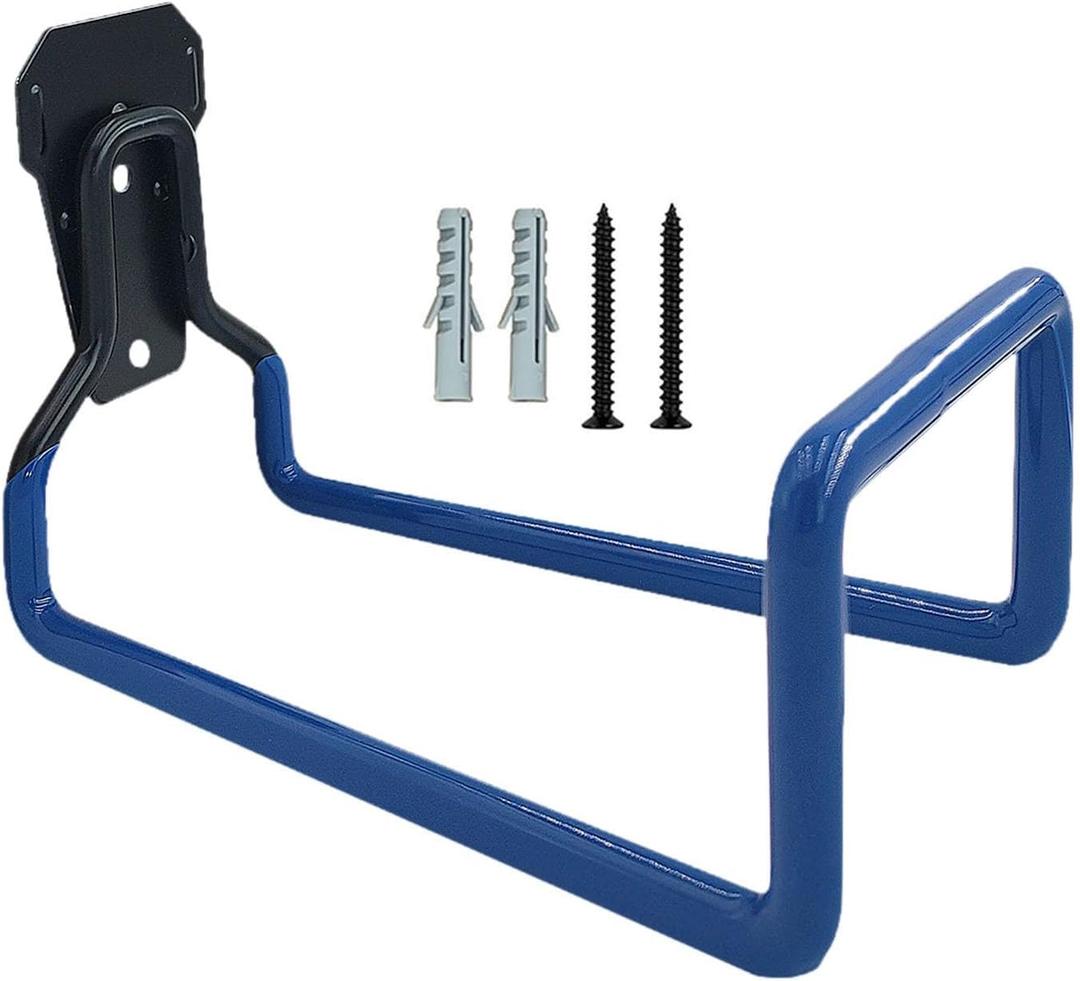 Water Hose Holder Hook Garage Hook Hose Organizer Wall Mount Iron Hose Hanger Garage Organizer for Equipment Garden Tools, Blue
