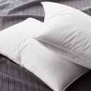 Hotel Gel Fiber Pillow 100% Direct | Set of 2 Queen w/ Staycation Pillow Protectors | Soft, Cooling Gel Fiber Pillows | Used in Many Hotels & Resorts | Perfect for Back, Side, Sleepers, 2 Count