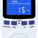 Upgraded Watt Power Meter Plug Home Electrical Usage Monitor Consumption, Energy Voltage Amps Kill Tester with Backlight, Overload Protection, 7 Modes Display (1 Pack, White)