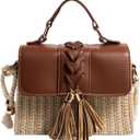 Straw Crossbody Bags for Women Summer Straw Clutch Bag Woven Beach Purse Vacation Handbags | Straw
