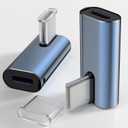 90 Degree USB C to Lightning Adapter 2-Pack, 35W 480Mbps Data Transfer Up and Down Right Angle Type-C Charger Connector Cable for iPhone 17/16/15,iPad, Samsung S25,Tablets, Laptops & Mobile Phones