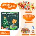 Marble Balance Game - 50 Colorful Marbles with Built-in Storage, Fun Family Challenge for 1-4 Players, Educational Toy for Kids & Adults, Perfect for Parties, Travel & Birthday Gifts (Pumpkin Orange)
