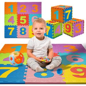 TOYVELT Foam Play Mat for Baby Kids 12x12-10 Interlocking Foam Puzzle Floor Mat Tiles EVA Non Toxic for Crawling, Exercise, Playroom, Play Area, Baby Nursery - Numbers