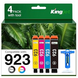 923 Ink Cartridges Combo Pack Replacement for HP 923 Ink Cartridges for HP Printers Work for HP OfficeJet Pro 8130e 8135e 8139e 8138e 8122e 8120 8124e 8122 8120e Printer Ink (4 Pack)