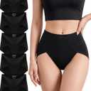 MISSWHO Womens High Waisted Cotton Underwear Soft Briefs Full Coverage Comfy Ladies tagless Panties XXL