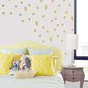 Gold Triangle Wall Decals 128pcs 2 | Removable Vinly Stickers | Easy Peel & Stick | Safe for Walls & Paint | Modern Minimalist Home Decor