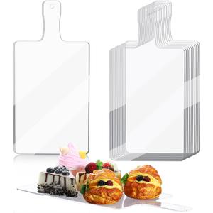 10 Set Acrylic Cutting Boards for Kitchen Clear Cutting Boards with Handle and Anti Slip Silicone Feet for Counter Countertop Protector Home Restaurant Party Supplies 