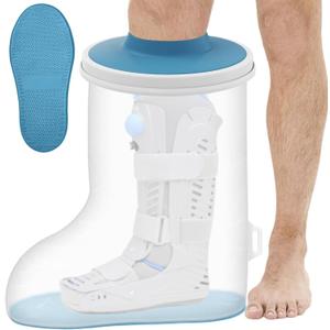 Waterproof Extra Wide Cast Covers for Shower Leg, Extra Large Foot Cast Protector with Non-Slip Bottom, Reusable Leg Cast Cover for Plus Size Adults Large Casts Surgery Shower Boots