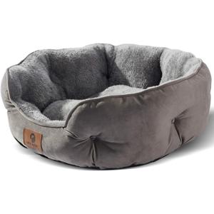 Asvin Small Dog Bed for Small Dogs, Cat Beds for Indoor Cats, Pet Bed for Puppy and Kitty, Extra Soft & Machine Washable with Anti-Slip & Water-Resistant Oxford Bottom, Grey, 20 inches (Small (Pack of 1))