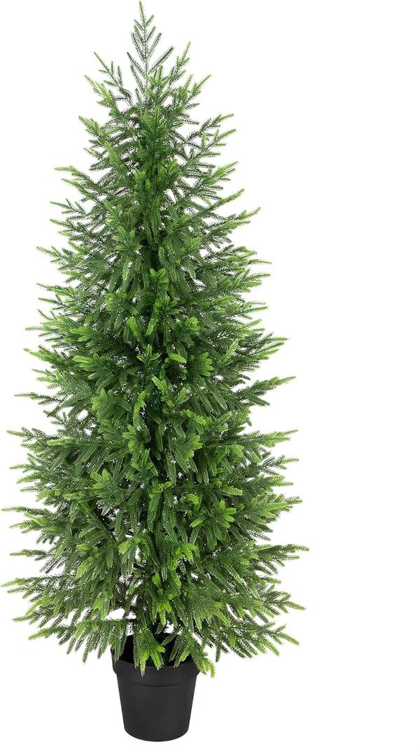 5ft Norfolk Pine Christmas Tree UV Resistant, 60in Faux Norfolk Pine Tree with Soft Real Touch Clearly Textured Leaves, Sturdy Artificial Pine Tree for Porch Patio Outdoor Decor