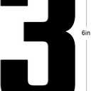 2 x 6" Aluminum House Numbers, Black Metal Address Door Numbers, Metal House Address Number for Outside, Modern Apartment Street Mailbox Number (3)