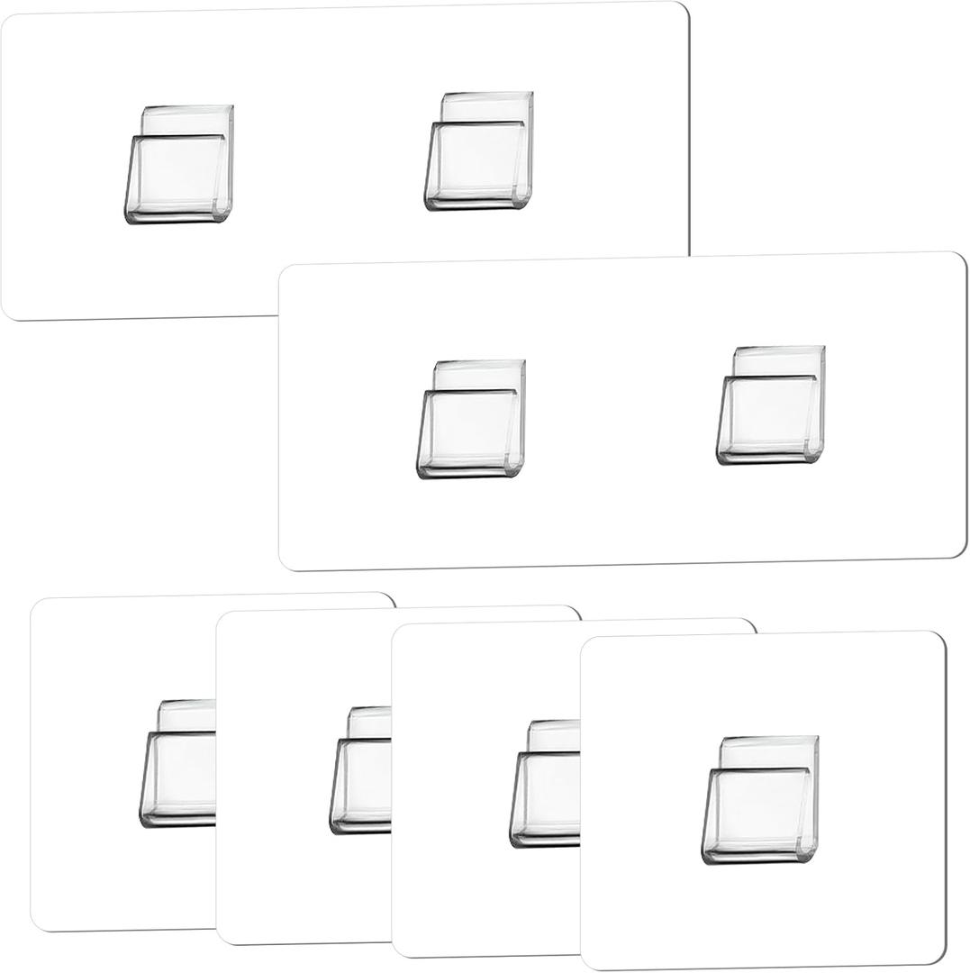 6 Pack Shower Caddy Adhesive Hooks Replacement Adhesive Hooks Sticker No Drilling Strong Sticker Wall Hooks for Bathroom/Kitchen / Office Corner Shelf basket Soap Dish,2 Double Hook and 4 Single Hook