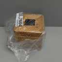 Rattan Square Tissue Box Cover, 5.7" x 5.7" x 5", Decorative Woven Facial Tissue Holder with Hinged Top Lid, Natural Color