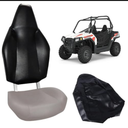 PIT66 Seat Cover, Compatible with Polaris RZR 570 2012-2018/ Fit Polaris RZR 800 2008-2014/ Fit Polaris RZR 900 2011-2014/ Fit ACE 325 570 2014-2017 Vinyl Black Leather Seat Back