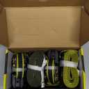 KJE Reflective Ratchet Straps, (4) 1" x 15' Tie Down Strap Sets + (4) Soft Loops, TPR Handles & Coated S Hook W/Safety Clip, 2100lb Break Strength, Cargo Strap for Motorcycle, ATV
