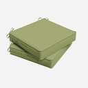 Outdoor Chair Cushion 17 x 16 x 3 Inches Patio Furniture Outdoor Waterproof Seat Cushion, Patio Chair Cushion with Handles and Ties, Square Dining Chair Cushion Set of 2, Light Green