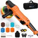 Protmex 1200W Car Buffer Polisher - 6 Inch Dual Action Polisher w/Constant Power - 6 Variable Speed 2500-6000RPM Orbital Polisher -Comfortable Grip Car Wax Buffer Polisher for Car Detailing Polishing (Orange & Black)