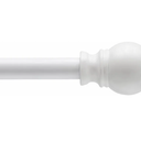 Kenney KN55250 Davenport Ball End Petite Café Decorative Window Curtain Rod, 28-48" Adjustable Length, White Finish, 1/2" Diameter Steel Tube
