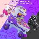 Kids Roller Skates Girls, 4 Sizes Adjustable Toddler Roller Girls Skates Outdoor Indoor for Youth and Children, Patines para Nias with Light up Wheels (Large - Youth (3Y-6Y US))