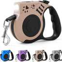 Retractable Dog Leash with USB Rechargeable Flashlight for Night Walks, 16FT Automatic Telescopic Tractor Dog Leash for Small and Medium Dogs, Beige (apricot)