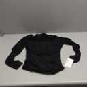 REORIA Womens Trendy Sexy Mock Turtle Neck Long Sleeve Sheer Mesh Ruched Going Out Bodysuits Tops (Small, Black)