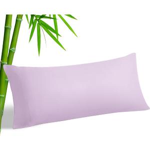 BEDELITE Body Pillow Cover, Rayon Made from Bamboo, Cooling Body Pillow Pillowcase for Hot Sleepers and Night Sweats, Breathable & Silky Soft Full Long Pillow Case Cover (Pink Cream, 20x54 Inches)