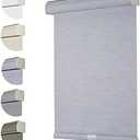 Persilux Custom Blackout Roller Blinds with Texture Fabric - UV Protection, Thermal Insulated, Cordless, For Home and Office Windows, Bluish Grey 42*72