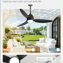 42 In Outdoor Ceiling Fan with Light, Plug-in Ceiling Fans with Waterproof IP65, Smart APP Remote Control, 6-Speed DC Motor, Dimmable 3CCT, Hanging Fans with Cord for Gazebo Patio Porch (Black)