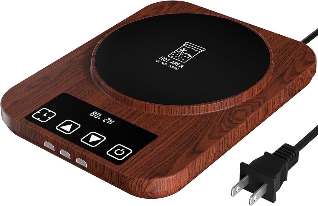 Sourdough Starter Warmer, Precise Thermostat Control (70-100F) Sourdough Warming Mat for Kitchen, Auto On/Off, 0-12 Hours Timer, Fits Jars Up to 40oz, Perfect for Home Baking (Wood Grain)