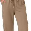 Girls 2 Piece Outfits Matching Sets Long Sleeve Ruched Knit Henley Neck Fitted Tops Straight Leg Pants with Pockets (13-14 Years, Mocha)