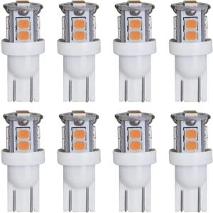 LED Landscape Light Bulbs 1W 12V Yellow White 2200K7W Low Voltage Light Bulbs EquivalentWedge Base T5 Malibu Bulbs, Garden Light Bulbs, Landscape Bulbs 8 Pack