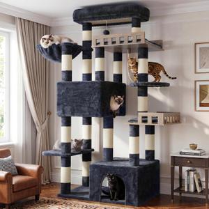 Maine Coon Cat Tree, Heavy Duty Cat Tower for 20 lbs+, GCT033G