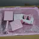 RIZZARI Stainless Steel Litter Box: Large Pink Leakproof Open Tray with Wipe-Clean Design - Odor Control - Teflon Non-Stick - with Deodorizer - 2 Pack - for Cats Up to 20 lbs - in Bathroom Restroom