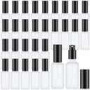 Roshtia 30 Pcs 1.69 Oz/ 50 ml Black Glass Spray Bottle Refillable Perfume Atomizer Clear Decorative Empty Bottles with Fine Mist Sprayer Pump for Face Body Travel