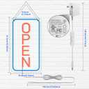 Ultra Bright LED Open Signs for Business, 16x 9 Neon Open Sign, Vertical Light up Sign with ON/OFF Switch adapter for Window Bars Cafes Hotels Florists Clubs Restaurants Barbershops Supermarkets