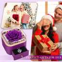 Beferr Birthday Gifts for Women Preserved Real Rose with Necklace Eternal Purple Roses Forever Flowers for Delivery Anniversary Mothers Day Flower Gifts for Mom Wife Grandma Daughter Her Girlfriend