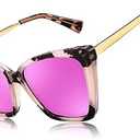 FEISEDY Trendy Polarized Women Sunglasses, Retro Womens Square Cat Eye Sun Glasses B4134