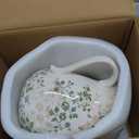 Green Floral Ceramic Pitcher 8 Single Handle Chinoiserie Ice Crackle Farmhouse Vase Vintage Flower Vase Home Decor