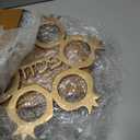 Zion Judaica Artistic Passover Seder Plate Pomegranate Shape Seder Tray Shiny Aluminum with 6 Glass Liners/Dishes Marked with the Names of Symbolic Pesach Foods Passover Plate Decor (Gold)
