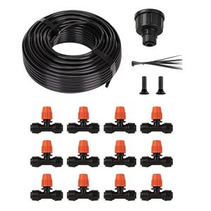 50FT Drip Irrigation Kit, Quick Connect Garden Watering System, Easy Install Drip Irrigation System with Misting Nozzles for Patio, Potted Plants, Small Garden & Greenhouse