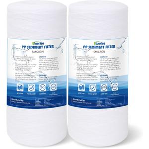 BLUERISE 5 Micron 10" x 4.5" Wire Wound Whole House Water Filter Replacement Cartridge for Sediment, Reverse Osmosis RO Filtration System Cartridge Universal for Well Waterpack of 2