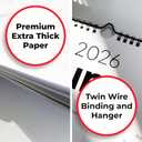 5 x 2026 Calendar, 12 Months, January to December, 17" x 12", Large Wall Calendar 2026 with Hanger, Calendar 2026 for Wall, 2026 Calendar Planner, Thick Paper, Spiral Binding, Simple and Aesthetic Design.