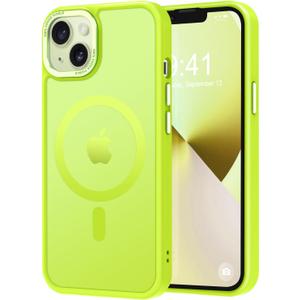 Thomo Strong Magnetic Case for iPhone 13 & iPhone 14 [Magsafe Compatible] Translucent Matte Slim Shockproof Anti-Fingerprint Protective Case, Green
