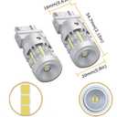 T25 P27/7W 3157 LED Bulbs White 6000K Built in Resistor with 6000LM Extremely Bright for Car Side Marker Brake Reverse Backup Daytime Running Light, 2 Pack