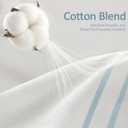Aqua Blue Shower Curtain Cotton Coastal Ocean Striped Shower Curtains for Bathroom with Tassel 72 X 72