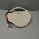 Bucket Bags for Women,Mini Crossbody Bag with Removable Shoulder Straps,Vegan Leather Handbags,Cartera de Mujer (White)