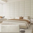 Upholstered Headboard for Queen Size Bed, Wall Mounted & Peel and Stick Headboard, Soundproof DIY Wall Panels, Leather Head Board in Modern Design for Bedroom (9 Panels, Each 23.62"x9.84")