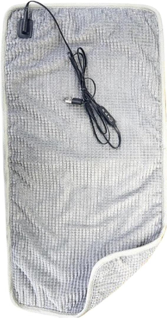 Electric Heated Throw Blanket, Heating Blanket 24x12in, 3 Heating Settings, Soft Warming Electric Blanket, 1.5m Extension Data Cable, for Home Bedding Couch (Light Gray)