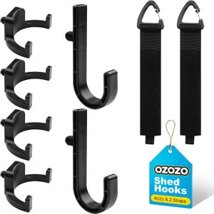 Shed Accessories for Suncast | Heavy Duty ABS Storage Shed Hooks | J&U Shape Tool Hooks Compatible with Craftsman&Suncast Storage Shed